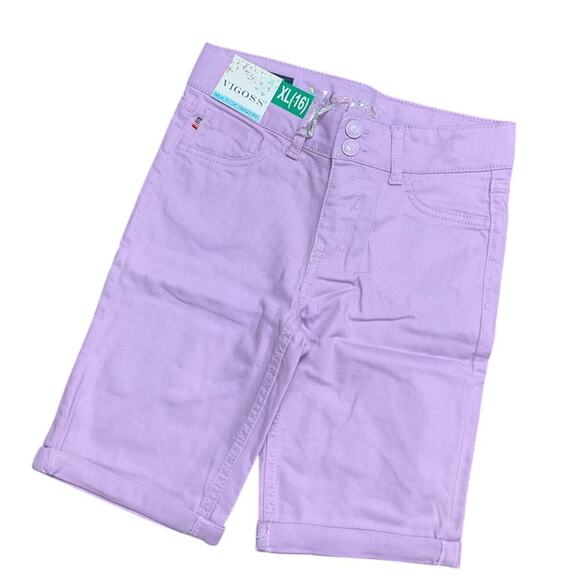 Vigoss Girls Shorts Bermuda Cuff Pull on Blue Purple Size XL NWT - Picture 4 of 7